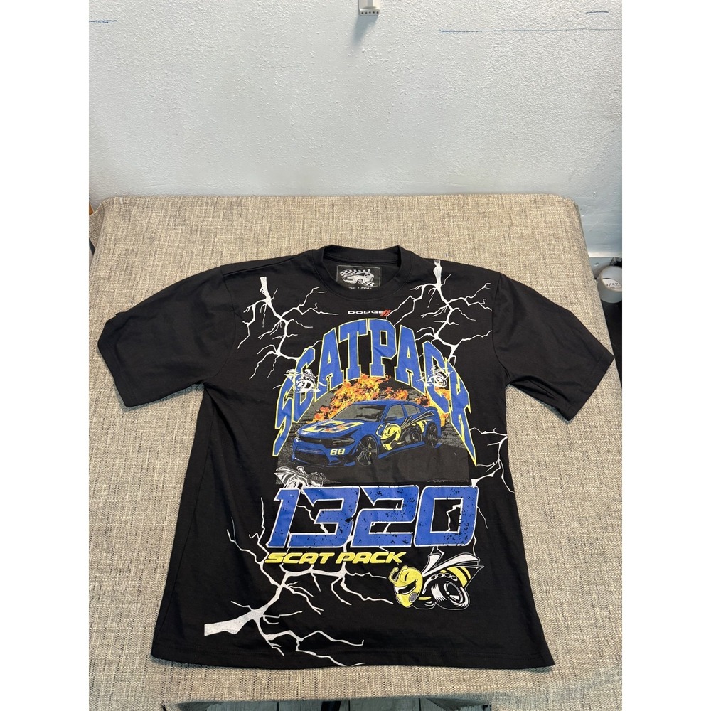 Dodge x Reason Scat Pack 1320 T-Shirt Men's XL Black Graphic Print Pullover